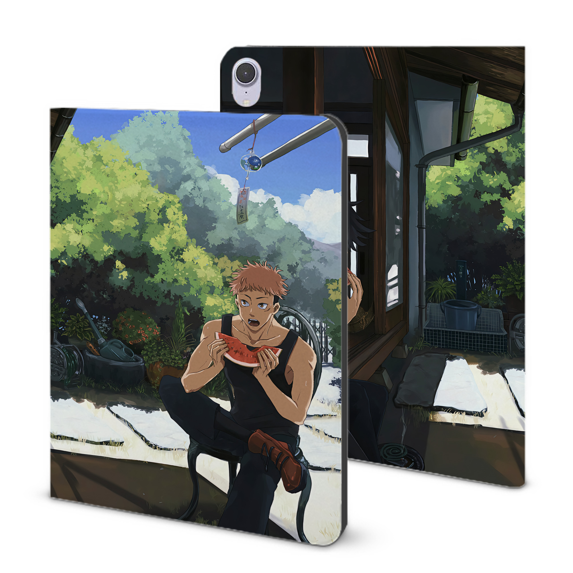 （画像用） 呪術廻戦 Jujutsu Kaisen IPad ケース ブック型 PUレザー TPU 耐衝撃 軽量 薄型 ペン収納なし 全面保護 IPad 各モデル対応